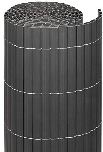 Videx Sichtschutzmatte PVC Rügen | anthrazit |140 x 300 cm| 100% Blickdicht ohne Abstand zwischen Röhrchen | Premium-Qualität Made in Germay |stabile wetterfeste Balkonverkleidung