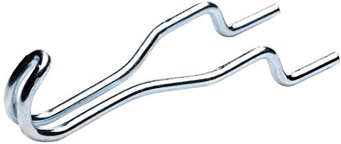 Merriway BH01891 (20 Pcs) Double Drop Small Pegboard Hook, BZP Fits 19 & 25mm Pegboards - Pack of 20 Pieces, Bright Zinc Plated