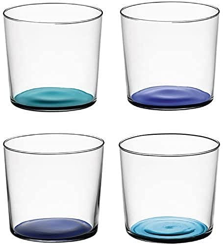 LSA International Coro Tumbler 310 ml, Lagoon Assorted, Blue, 4 Count (Pack of 1)