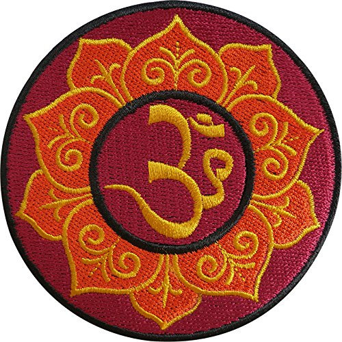 Bestickter Aufnäher zum Aufbügeln, Hindu, Buddhistisch, Hippie, Aum, Om, Yoga