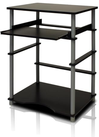Furinno Home Laptop Notebook Computer Desk, Black/Grey,59.9 (W) x 75.6 (H) x 39.6 (D) cm
