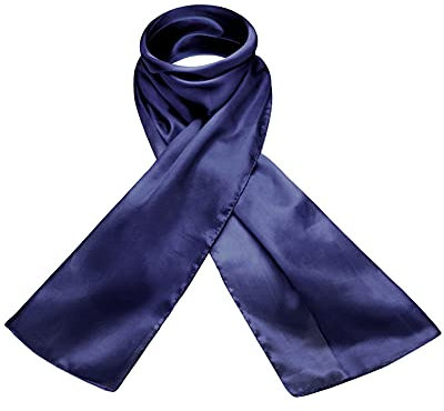 Luxus Schal, unifarben, 100 % reine, natürliche Seide – sehr leicht & weich, hautfreundlich – stilvoll & zeitlos, gibt jedem Outfit den perfekten Schliff, Damen & Herren Gr. Einheitsgröße, navy