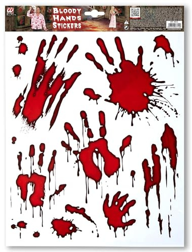 Widmann vd-wdm03314 Aufkleber Blutrote Hände, Rot, Einheitsgröße
