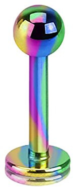 Piercingfaktor Piercing Stab Stecker Lippenpiercing Lippe Monroe Labret Lippen Ohr Tragus Helix Stud mit Kugel Innengewinde 1,2mm x 8mm x 3mm Rainbow