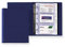 Favorit 100460567 Porta Biglietti da Visita 4 Anelli a D, H 25 mm, a 3 Tasche, Blu