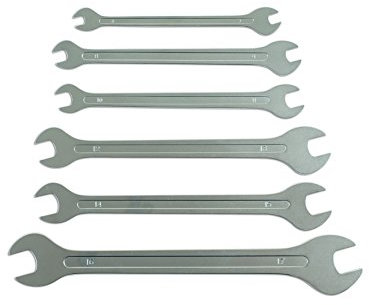 Ultra-dünnes Laser-6788-Maulschlüssel-Set – Silber (6-teilig)