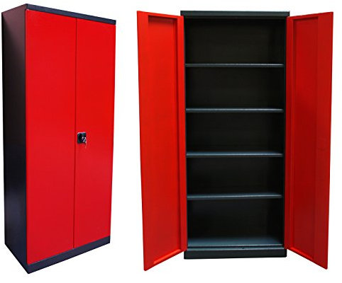 Stahl Schrank Werkzeugschrank Werkstattschrank XL-T anthrazit rot 58x78x192 cm