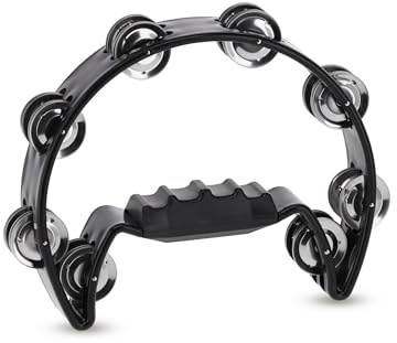 GEWA jingle wreath half moon - 16-pairs of chrome-plated jingles - double row - color black