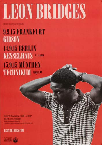 Leon Bridges - Coming Home, Tour 2015 » Konzertplakat/Premium Poster | Live Konzert Veranstaltung | DIN A1 «