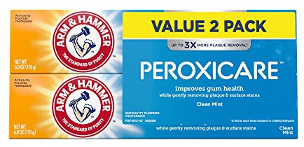 Arm & Hammer PeroxiCare Tartar Control Fluoride Toothpaste with Baking Soda & Peroxide-6 oz, 2 pk