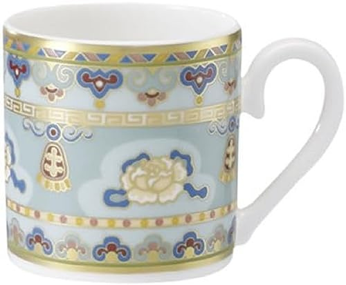 Villeroy & Boch Samarkand Aquamarin Espressotasse, 50 ml, Mokkatasse mit orientalischem Dekor, Premium Bone Porcelain, Mehrfarbig/Blau