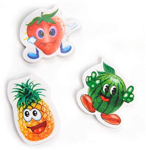24 x Radiergummi Radierer Früchte Fruits Fruchformen - 5 x 3 cm