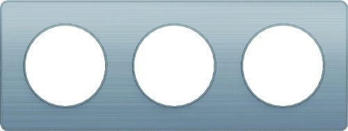 Schneider Electric SC5S53C806J Plaque 3 postes Odace Touch Aluminium brossé Liseré alu