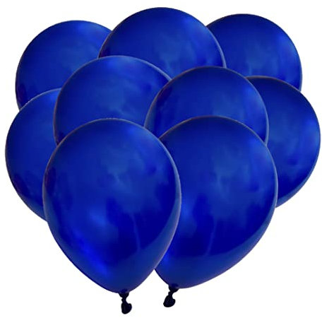 Partyloon Luftballons - 50 Ballons - Blau Metallic für Luft & Helium geeignet - Farbige Latex Luftballons für Geburtstage, Kindergeburtstage, Partys, Hochzeiten und Feste - Hergestellt in der EU