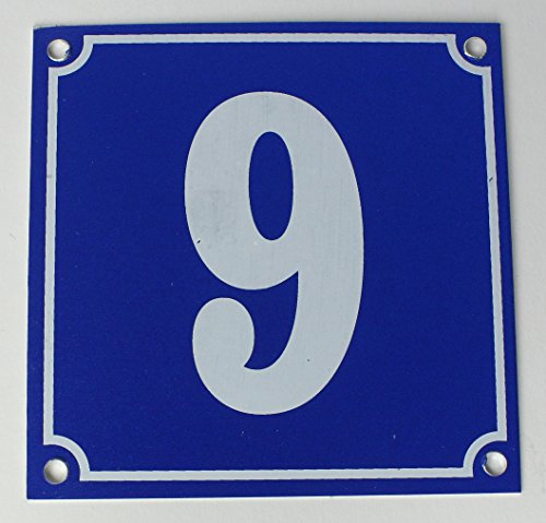Buddel-Bini Aluminium Hausnummernschild 9 Aluschild 1 mm Stärke Alu Schild