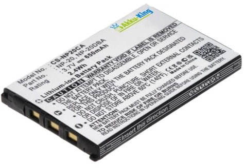 Akku-King Akku kompatibel mit Casio NP-20 NP20 NP-20DBA NP20DBA - Li-Ion 600mAh