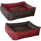 BedDog 2in1 Hundebett MAX Quattro, großes Hundekörbchen aus Cordura, waschbares Hundebett mit Rand, Hundesofa für drinnen, draußen, XL, Sultan, braun-rot
