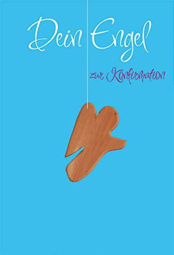 Besondere Glückwunschkarte Zur Konfirmation Dein Engel zur Konfirmation mit Spruch und feinem Schutzengel Holzanhänger aus Eiche
