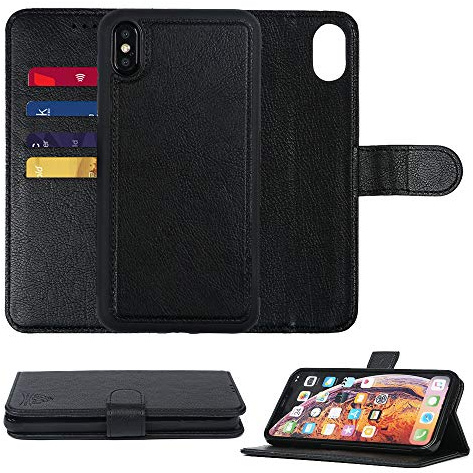 Gorilla Tech 2-in-1 Detachable Wallet Case iPhone 11 Pro Max Flip Cover Black - Premium Leather 2 in 1 Folio Book Magnetic for the Original Apple iPhones