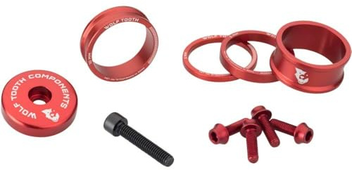 Dent de Loup | Kit de Bling anodisé | Rouge | Accessoires de vélo Pièces personnalisées conçues avec précision