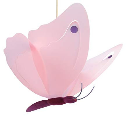 R. et M. Coudert - Plafonnier - Suspension Papillon lilas/rose