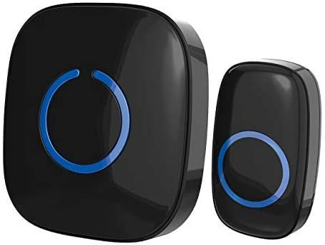 SadoTech Sonnette sans fil pour la maison, les appartements, les entreprises, les salles de classe, etc. – 1 sonnerie de porte et 1 récepteur de carillon enfichable, fonctionne avec piles, facile à