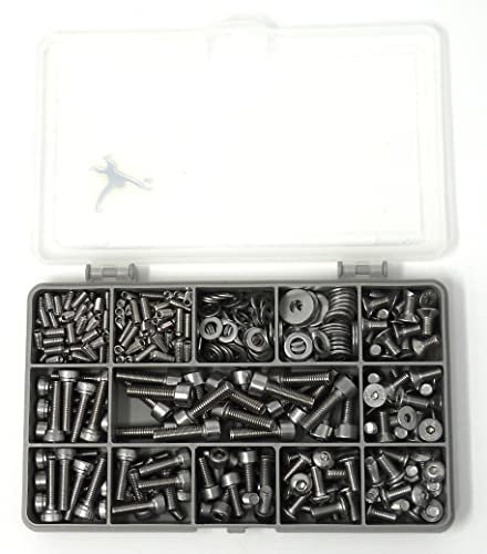 Monkeyjams Shed - Bike Bolt Kit. Assorted M4, M5 and M6 Allen Socket Screws and Washers for Bicycles. A2 Stainless Steel. 420 Pieces