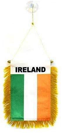 AZ FLAG - Wimpel Irland - 15x10 cm - Irische Mini Flagge 10 x 15 Cm - Auto Pennant Spezielle Auto