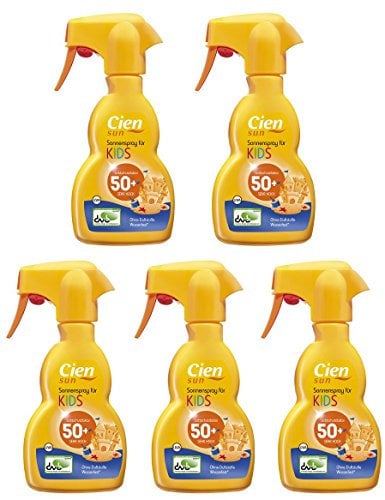 5 x 250 ml Cien Sun Sonnenspray für Kinder LSF 50 Wasserfest MHD 07/2019