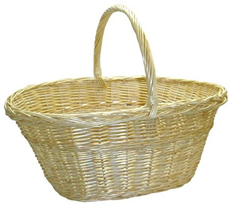 Panier crocane en osier blanc grand modèle