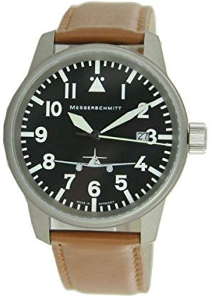Messerschmitt ME262M Herren-Armbanduhr Lederarmband Braun