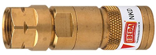 IBEDA Schnellkupplung NKD Schlauchkupplung mit Überwurfmutter, automatischer Gassperre und Push-Kupplungssystem für Brenngase und Sauerstoff, Ausführung:Brenngas G 3/8'' LH