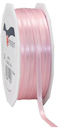 Präsent C.E. Pattberg Satin Hellrosa, 50 m Satinband zum Einpacken von Geschenken, 6 mm Breite, Geschenkband zum Dekorieren & Basteln, Dekoband, Anlass