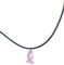 STRASS & PAILLETTES Collier Octobre Rose Cordon Noir Pendentif Ruban Rose Lutte Contre Le Cancer