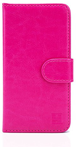32nd Book Wallet PU Leather Flip Case Cover For Apple iPhone 7, 8, SE (2020) & SE (2022), Design With Card Slot and Magnetic Closure - Hot Pink