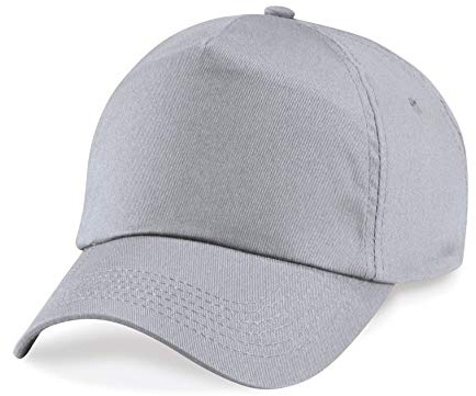 Beechfield 5 panel unlined cotton cap in Light grey