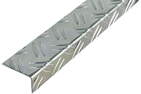 Alberts 468903 Winkelprofil | Riffel-Prägung | Aluminium, blank | 1000 x 43,5 x 23,5 mm
