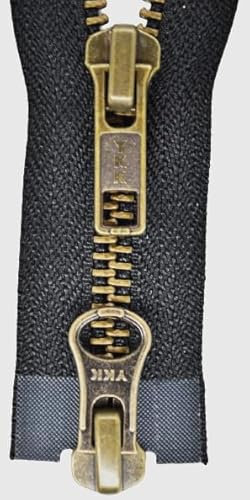 YKK Reißverschluss 2 Wege teilbar schwarz 55 cm Metall Metallzähne