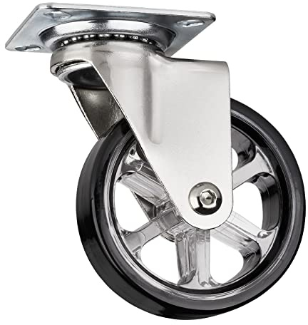 SOTECH Dekorative Design Möbelrolle RAPID Rollen-Ø 75 mm schwarz | Tragkraft 35 Kg, Höhe 97 mm, Lenkrolle