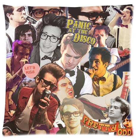 Cotton Pillow Case And Peur Poly Inner Custom Car-Seat Neck Pillow (Only One) - Music Star Band Series - Panic At The Disco Posters Pictures Collage Personalized Pillowcase For Fans Design