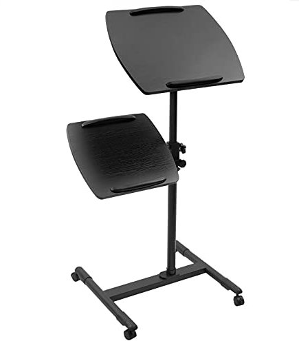 BeMatik - Carrito para proyector y ordenador portátil. Soporte negro para notebook con ruedas