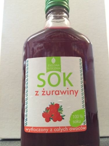 2x 100% pure Cranberry juice 200ml Zielona Tlocznia in Glass Bottle