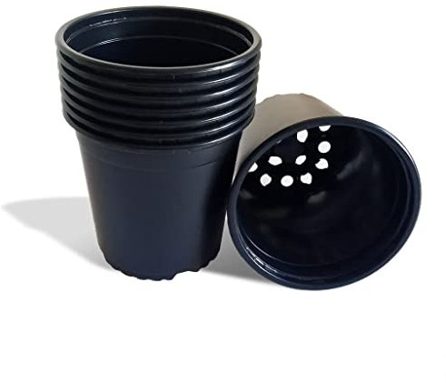 Elixir Gardens 10 x 13cm / 1 Litre Quality Thermoformed Seed Starting Seedling Plant Pot Black Recycled Plastic Plant Pots…