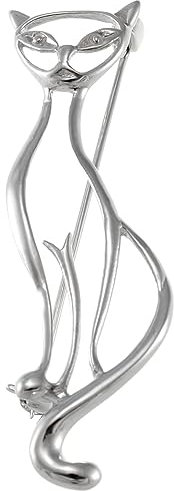 Katzenbrosche aus Sterling Silber mit Geschenkbox