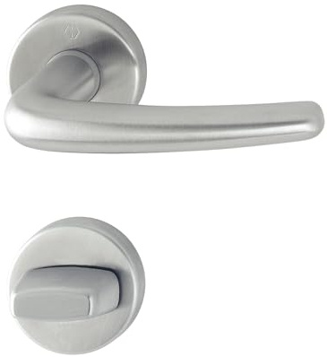 HOPPE 2818981 Drücker Denver m. Rosetten WC, Edelstahl