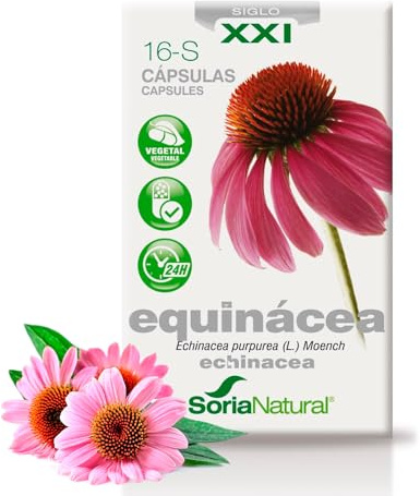 Equinácea, 30 cápsulas, Soria Natural | Defensas - Sistema inmunitario - Extracto vegetal - Alta absorción