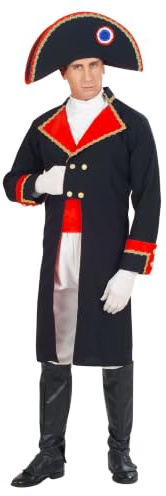 W WIDMANN MILANO Party Fashion - Napoleon Kostüm Set | Kaiser und Soldat Verkleidung mit Jacke, Jabot, Hose, Gürtel, Stiefelüberziehern und Hut für Karneval und Mottoparty
