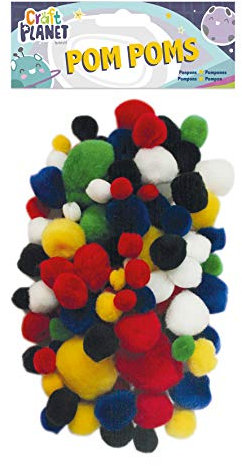 Craft Planet Pompons, 100 Stück, Mehrfarbig