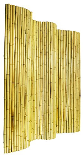 Papillon Thick White Natural Bamboo Screening Roll Privacy Border Screen Wind/Sun Protection 1.9m x 1.8m (6ft 2in x 6ft)