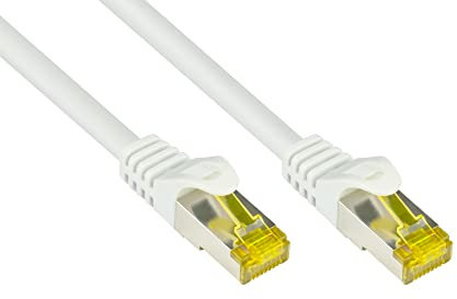 Alcasa Accesorios Marca Modelo RJ45 Patchkabel mit Cat. 7 Rohkabel und Rastnasenschutz (RNS®), S/FTP, PiMF, halogenfrei, 500MHz, OFC, weiß, 25m, Good Connections®